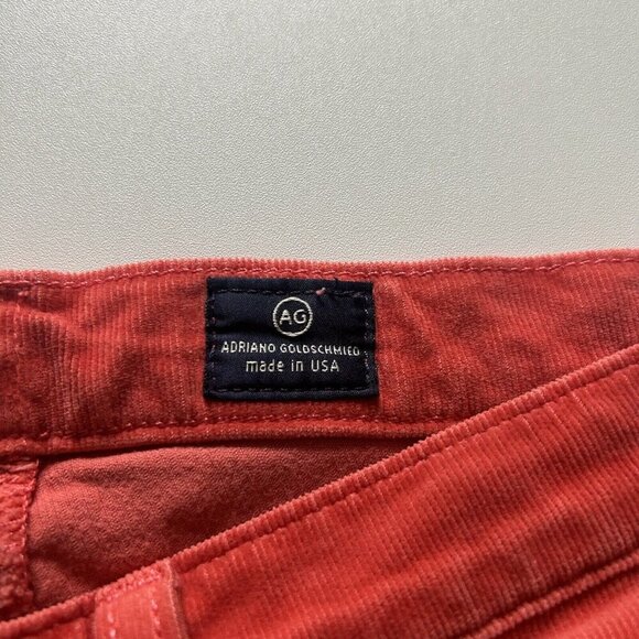 AG Adriano Goldschmied Corduroy Pants Women's Orange the Stevie Slim Straight 27 - Picture 3 of 12